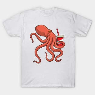 Octopus with Drink T-Shirt